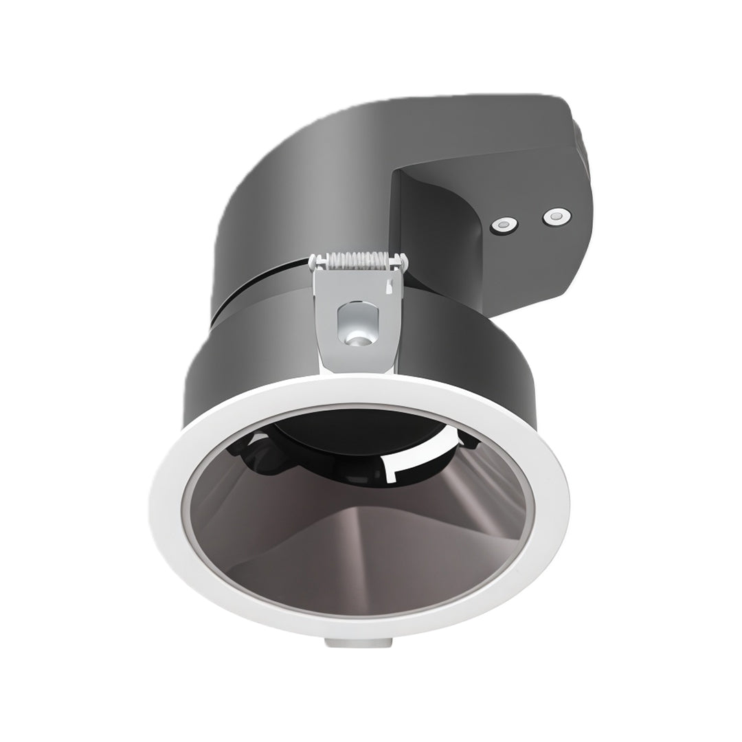 Contemporary spotlights for house with silver reflector and tilting mechanism for focused beam control