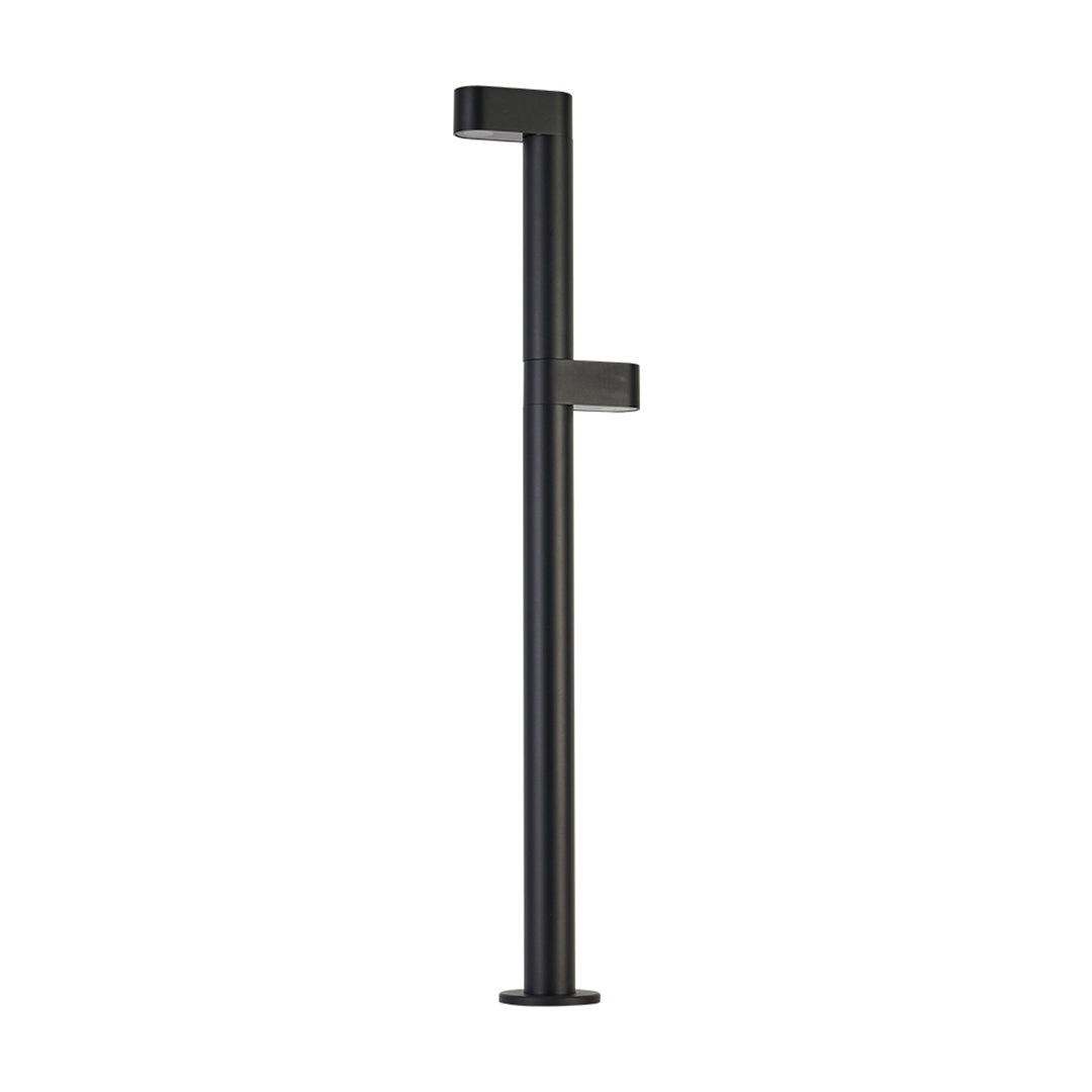 Contemporary black square LED path light bollard with sleek profile for pathway guidance