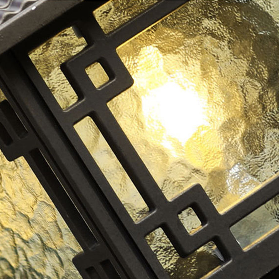 Contemporary square outdoor garden pillar light with LED technology and modern architectural design