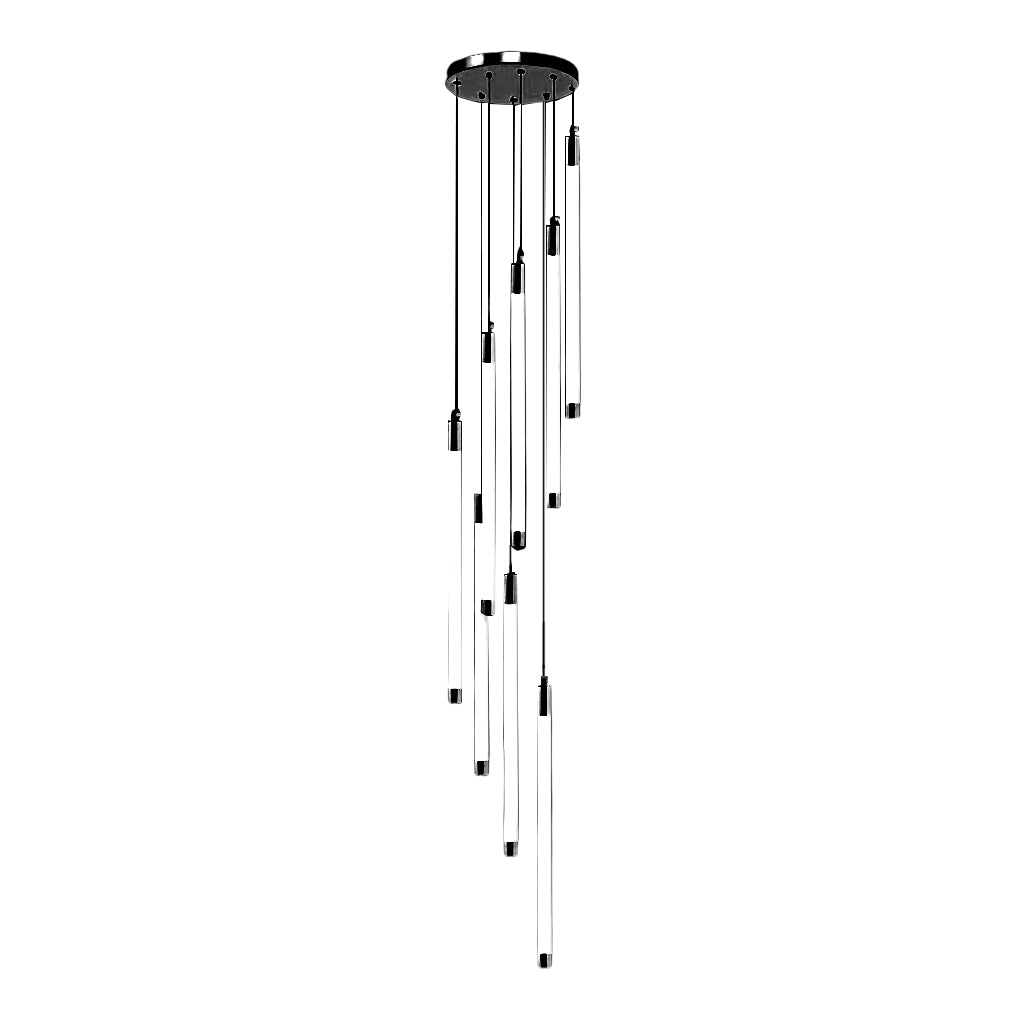 Contemporary spiral tube LED modern staircase chandelier