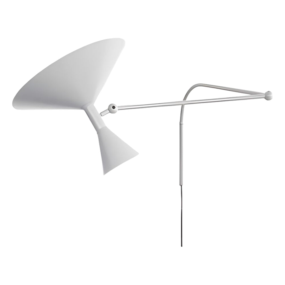 Elegant swing arm wall sconce with clean lines and a contemporary design, ideal for accent lighting in any modern room.