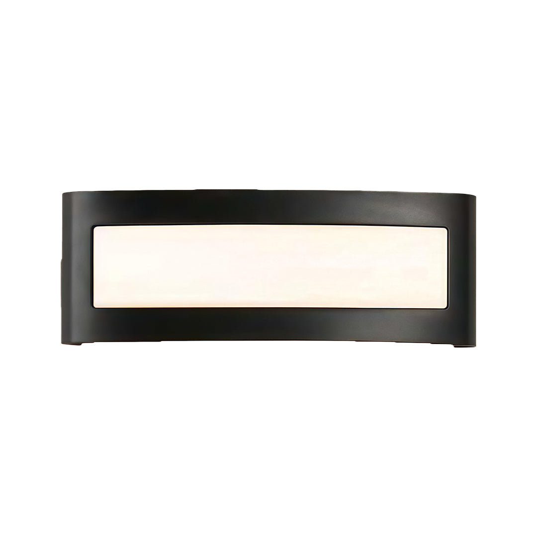 Contemporary up down wall lights with glass shade chandelier aesthetic in sleek black horizontal profile design.