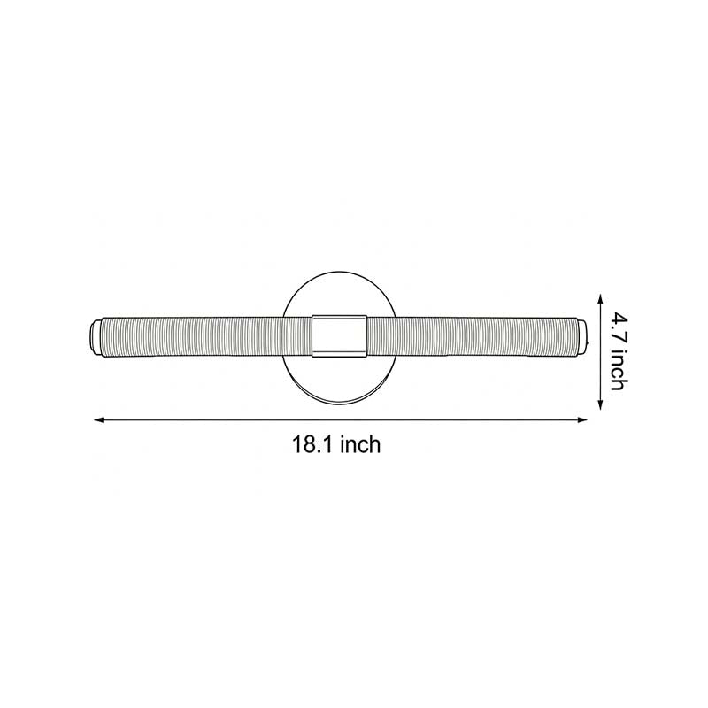 Technical diagram showing dimensions and structure of contemporary vanity light bar models.