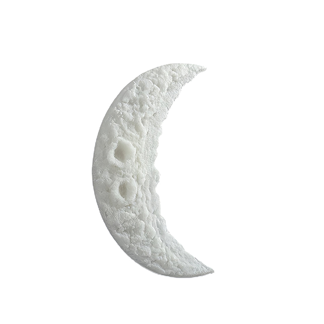 Contemporary wall light moon with detailed crater pattern creating authentic lunar appearance