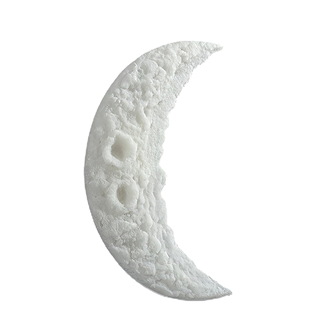 Contemporary wall light moon with detailed crater pattern creating authentic lunar appearance