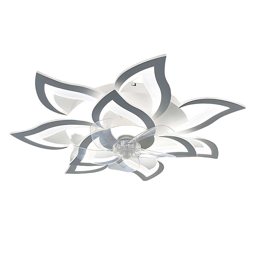 Starburst-style LED ceiling fixture with angular chrome arms and central hub