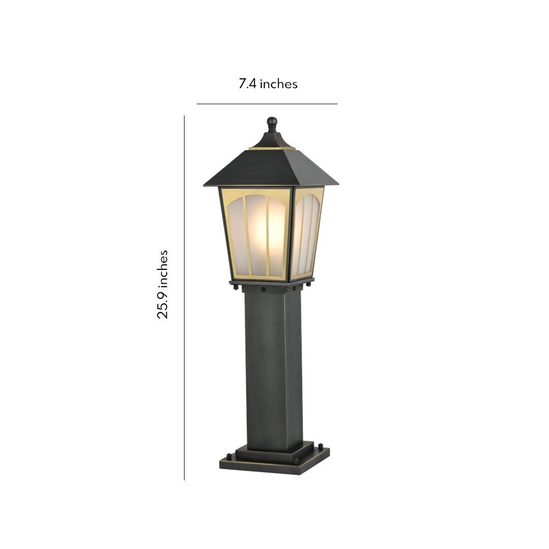 Copper LED path lights with classic lantern design, shown as a single outdoor fixture on a clean white background.