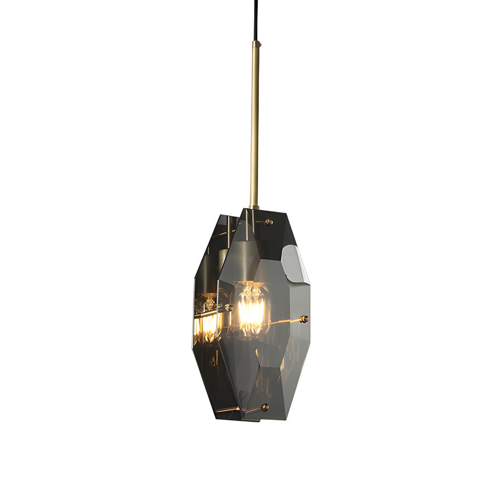 Copper Light Luxury Crystal Smoke Gray Post - Modern Pendant Lights Fixture
