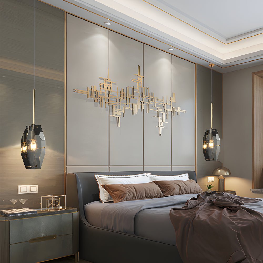 Copper Light Luxury Crystal Smoke Gray Post - Modern Pendant Lights Fixture