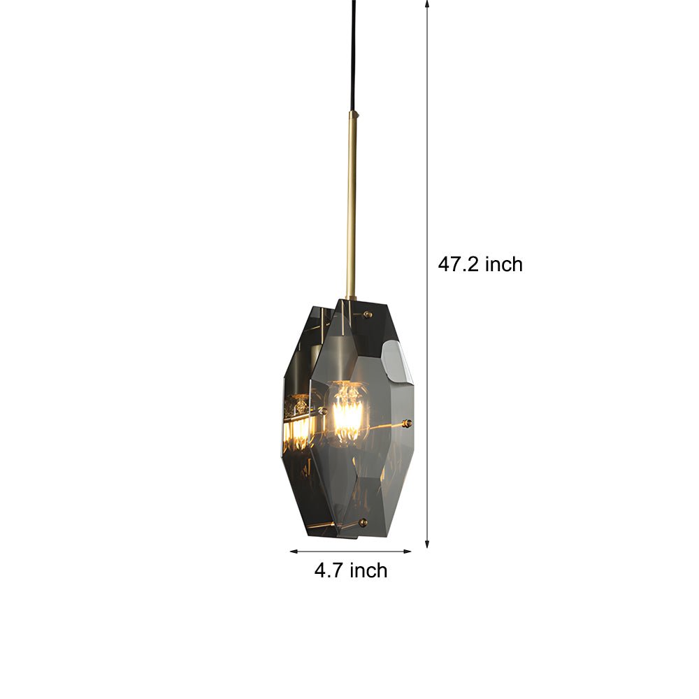 Copper Light Luxury Crystal Smoke Gray Post - Modern Pendant Lights Fixture