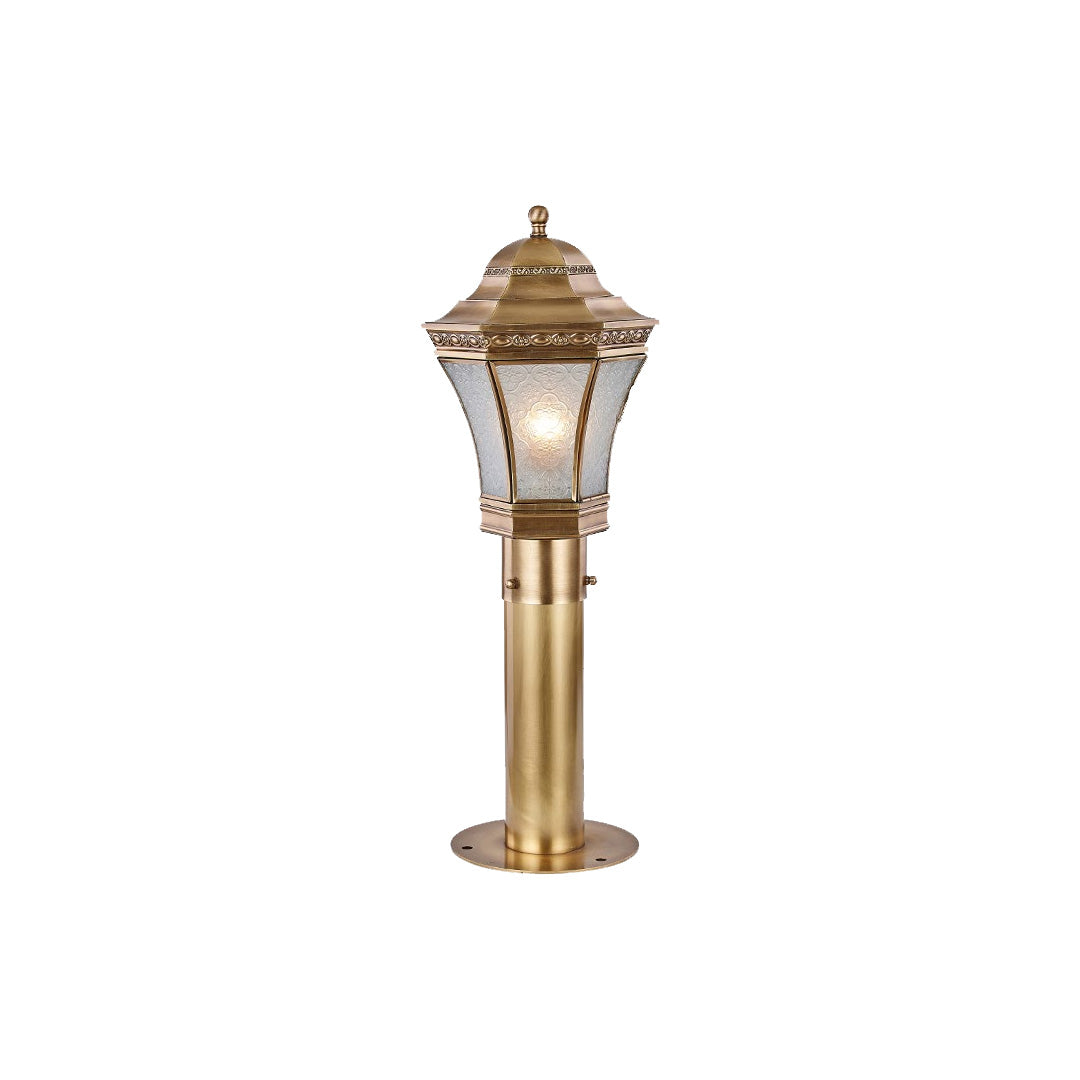 Single copper path lights fixture displayed on a clean background, featuring a traditional lantern-style design.