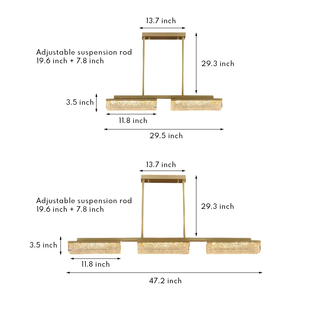 Copper Pendant Lights For Kitchen Island Linear Three-Temperature Ceiling Light