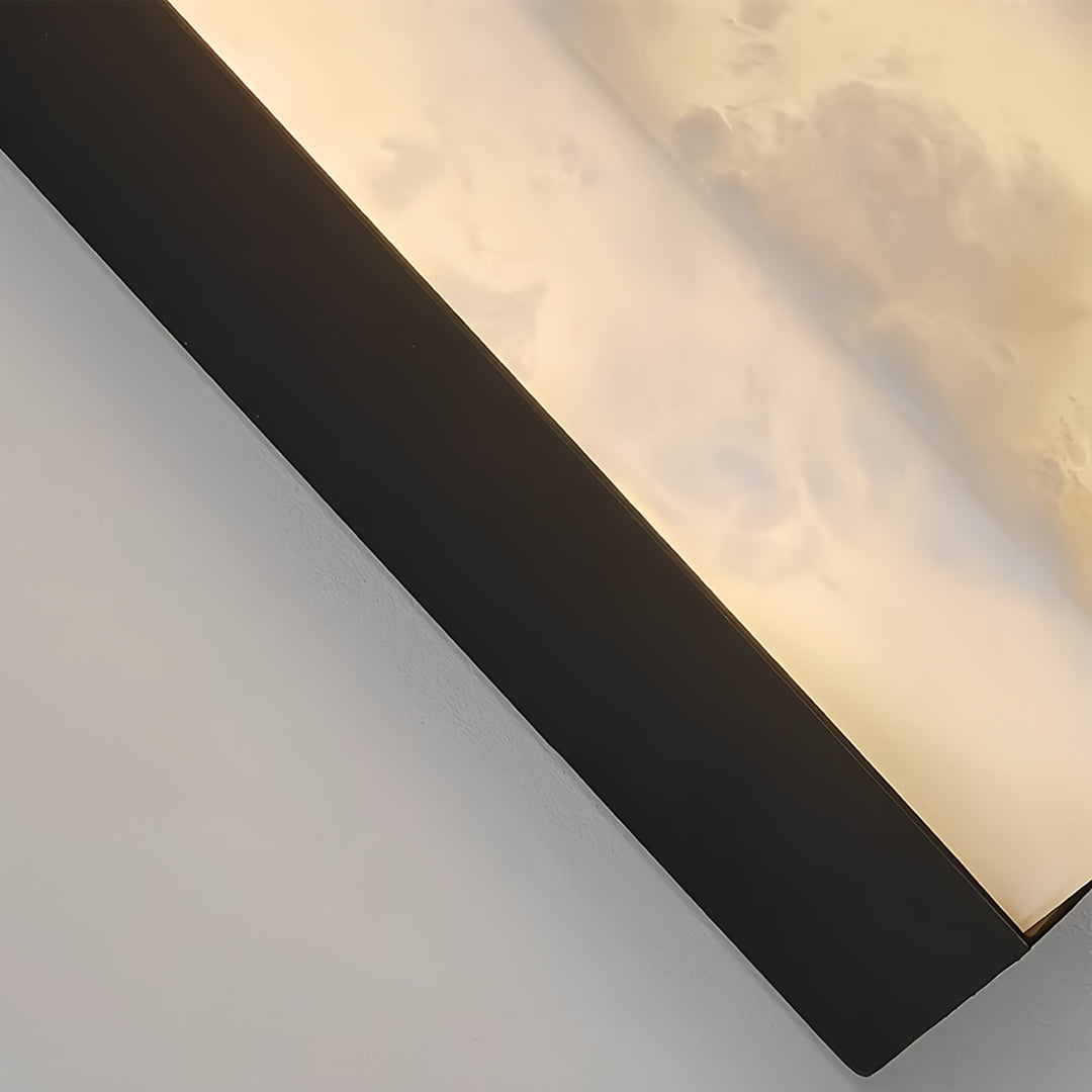 Copper sconce indoor lighting arrangement featuring multiple fixtures in contemporary living room design