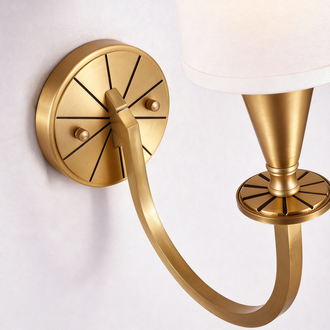 Modern luxury chandeliers style copper wall lights featuring polished brass and trumpet shade