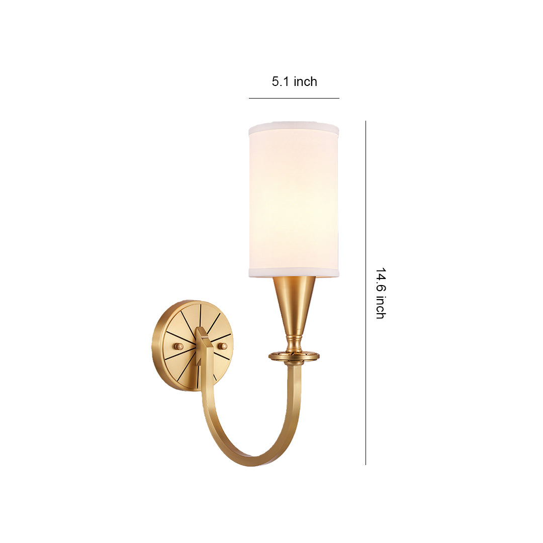Copper wall lights specification diagram with dimensions and mounting details