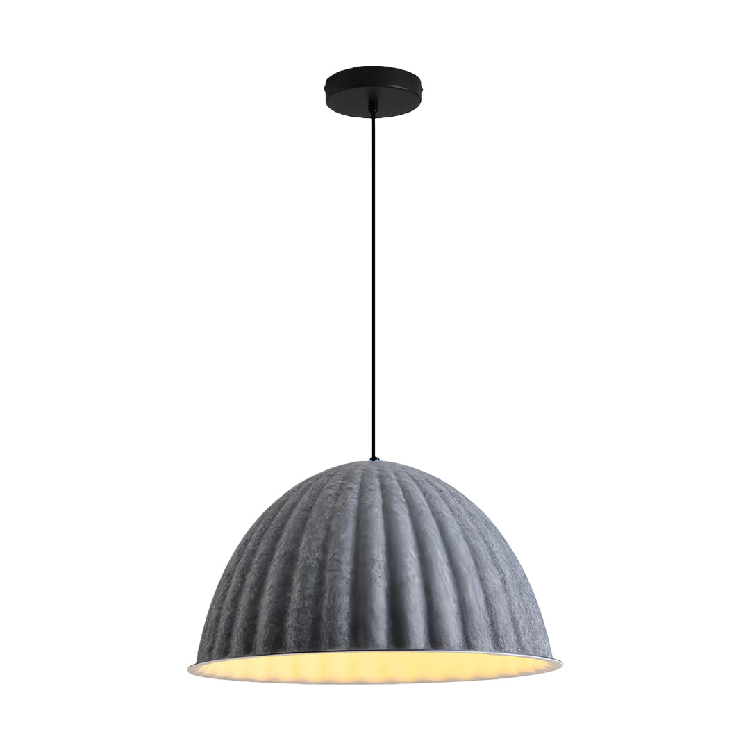 The core gray pendant light model with a textured felt finish, displayed next to its vibrant color counterparts.