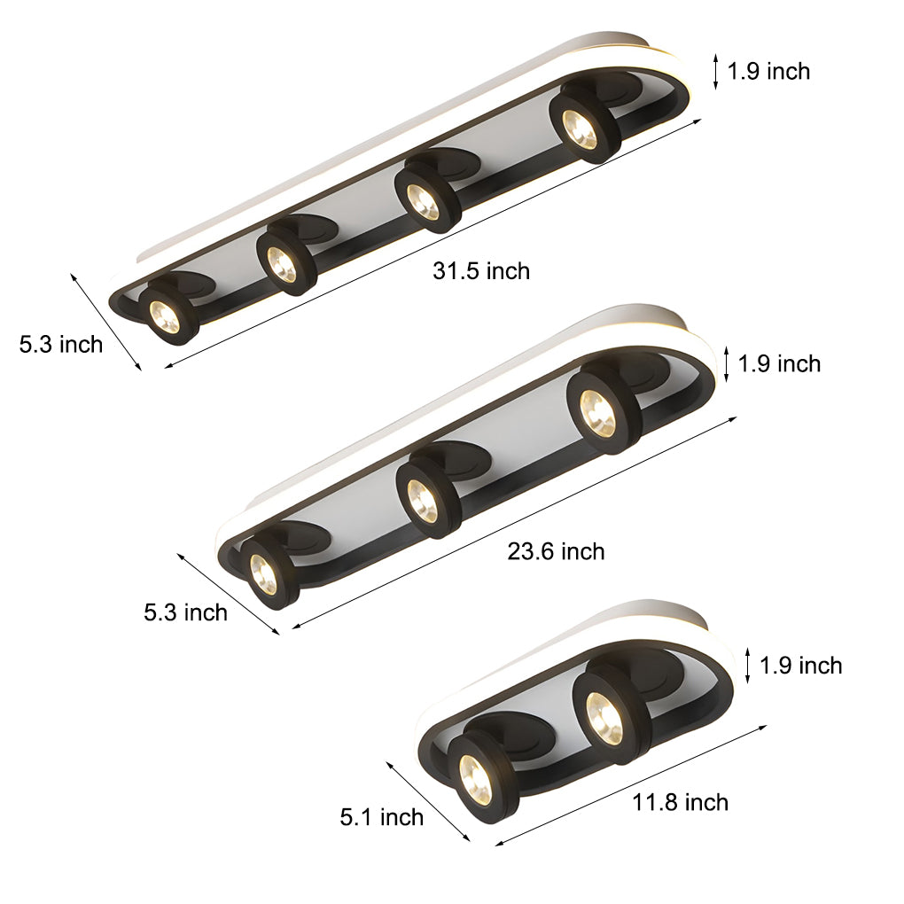 Corridor ceiling light size and dimension reference diagram