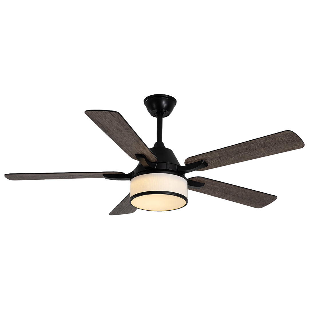42 to 52 inches ceiling fan with light in a cozy living room, warm and inviting indoor fixture