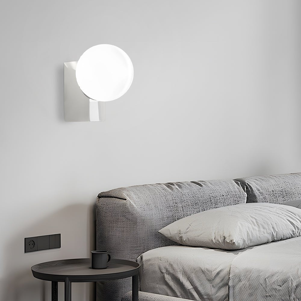 Cream White Glass Ball LED Wall Light with Dimmable Feature