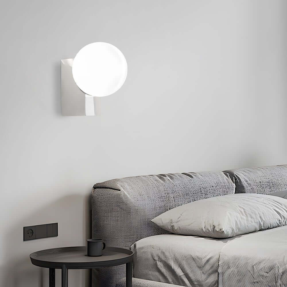 Cream White Glass Ball LED Wall Light with Dimmable Feature