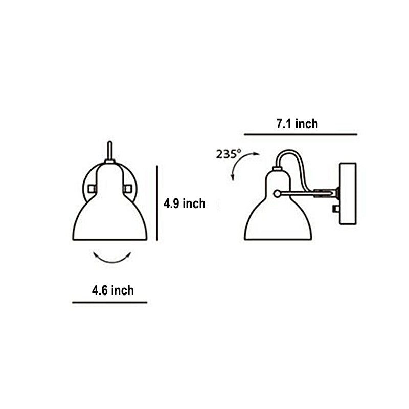 Creative 235° Rotatable White Glass Shade Minimalist Nordic Wall Lamp