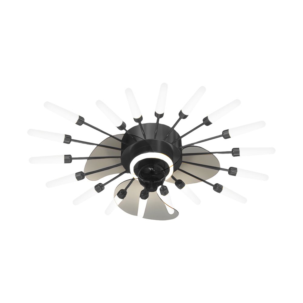 Creative Flower Mute Three Step Dimming Nordic Fans Ceiling with Lights