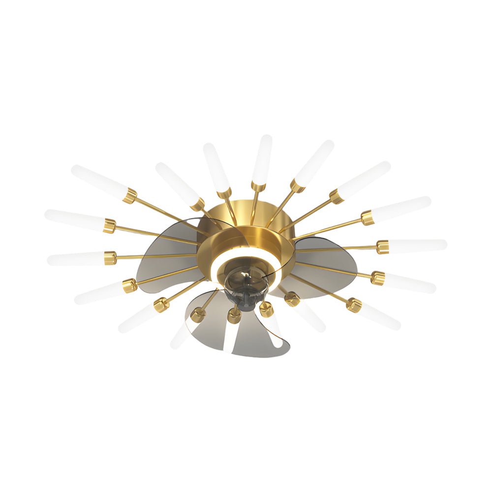 Creative Flower Mute Three Step Dimming Nordic Fans Ceiling with Lights