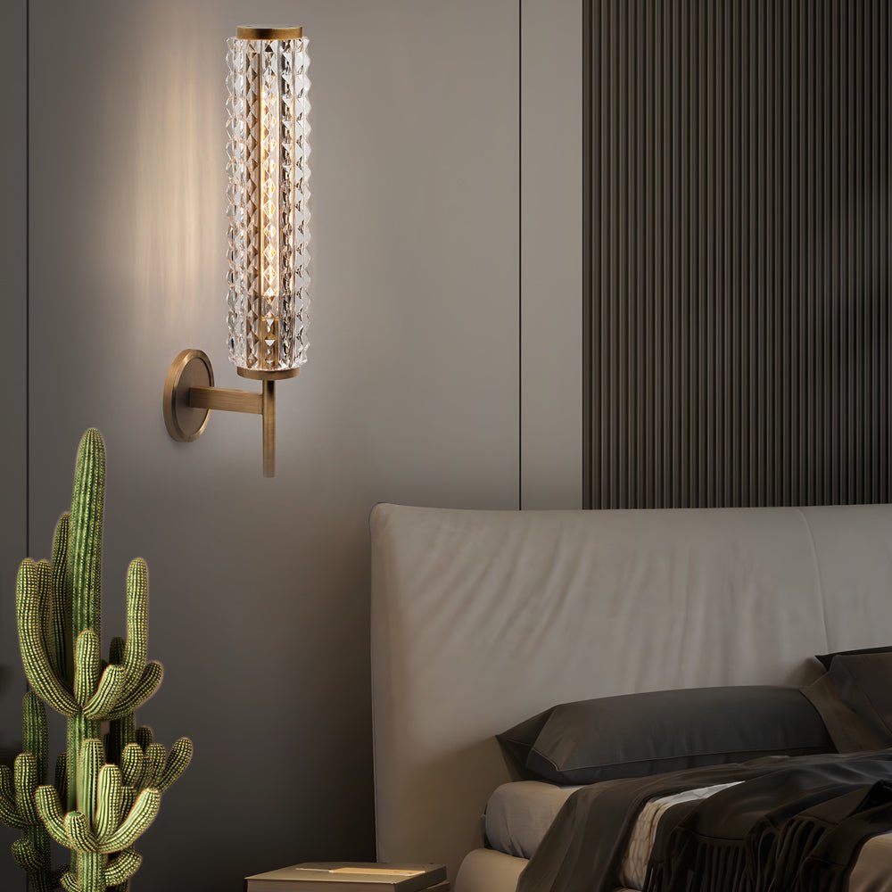 Creative Luxury Glass Copper American - Style Bedroom Wall Lights Indoor