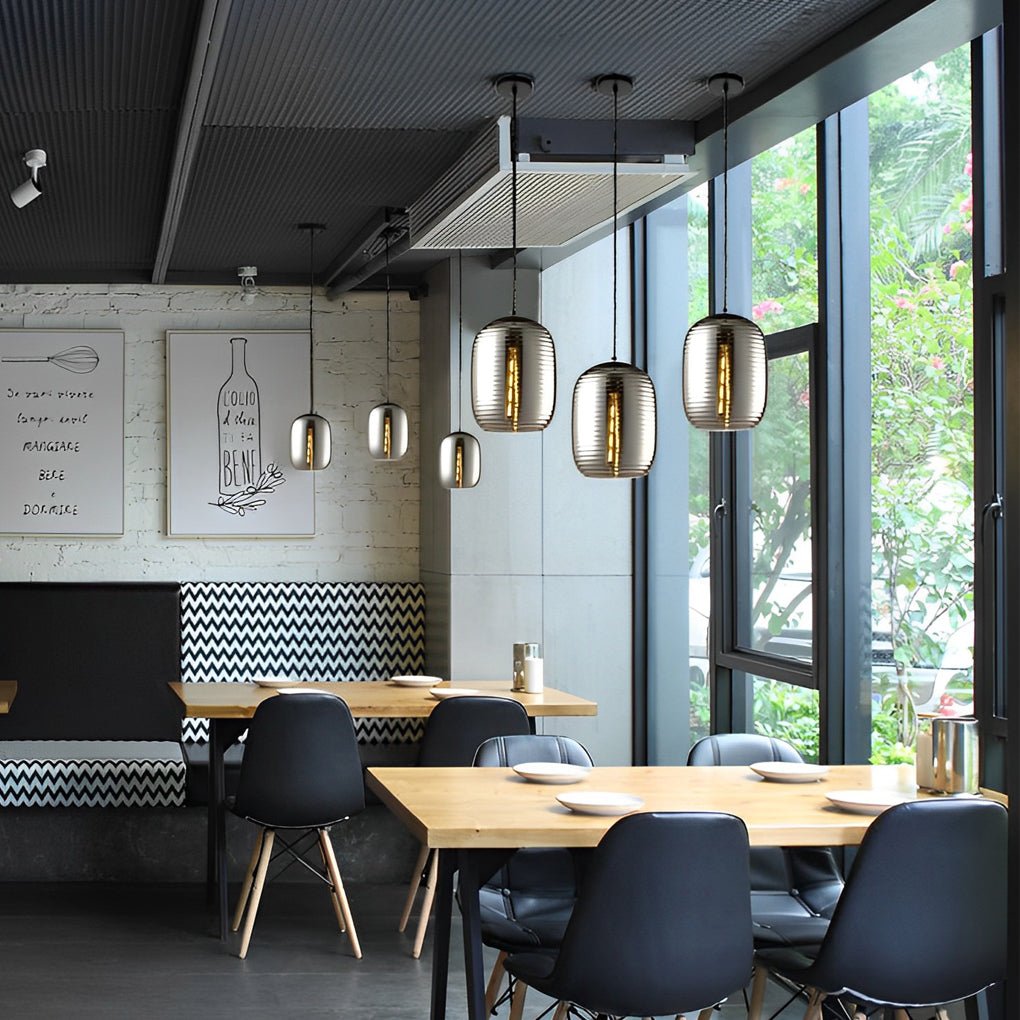 Creative Screw Thread Glass Spiral LED Post - Modern Pendant Lights Chandelier