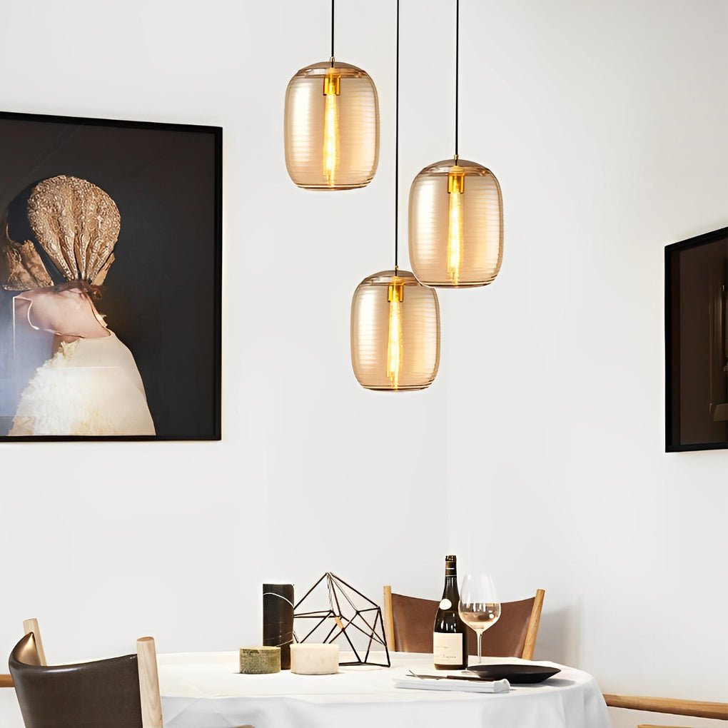 Creative Screw Thread Glass Spiral LED Post - Modern Pendant Lights Chandelier