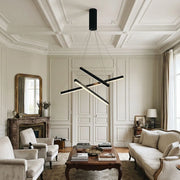 Criss Linear Chandelier Modern LED Black Ceiling Light