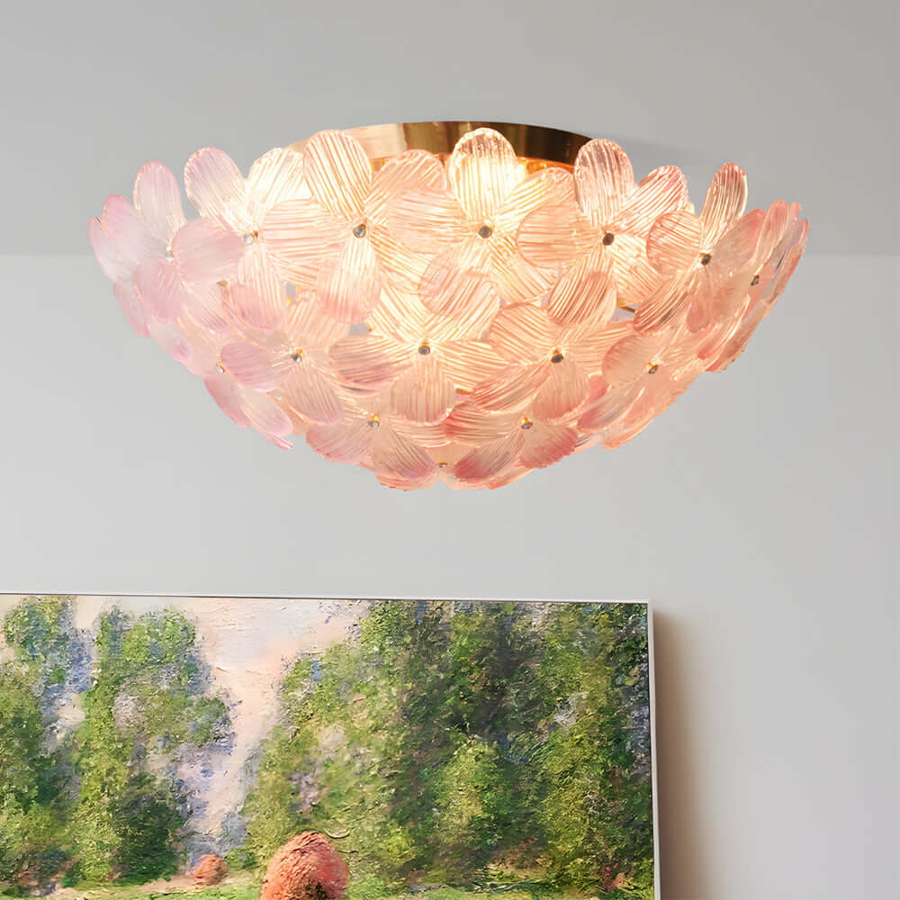 Inspired by classic European design, this French Petal Light features a glass shade that diffuses light beautifully, creating a cozy atmosphere perfect for bedrooms, hallways, or dining areas.
