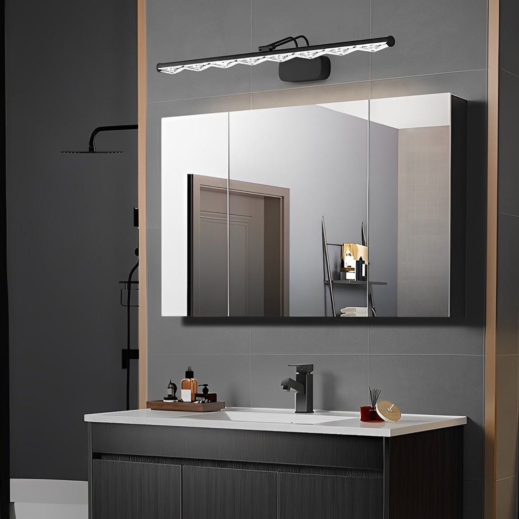 Crystal - Like Bathroom Vanity Light with Multi - Faceted Prismatic Acrylic Shade