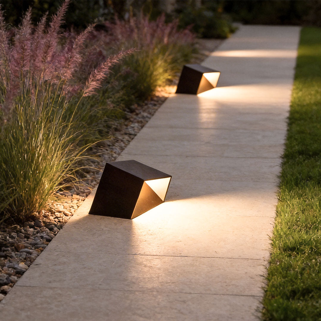 Cube path light adds geometric charm to outdoor landscapes while providing efficient LED illumination for pathways and gardens.