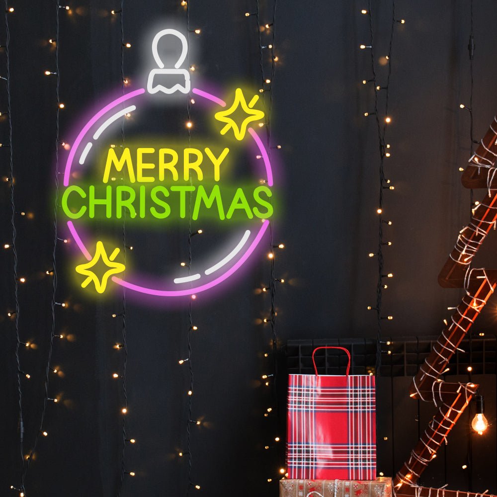 Cute Neon Balloon Luminous Merry Christmas Letter LED Neon Signs Lights