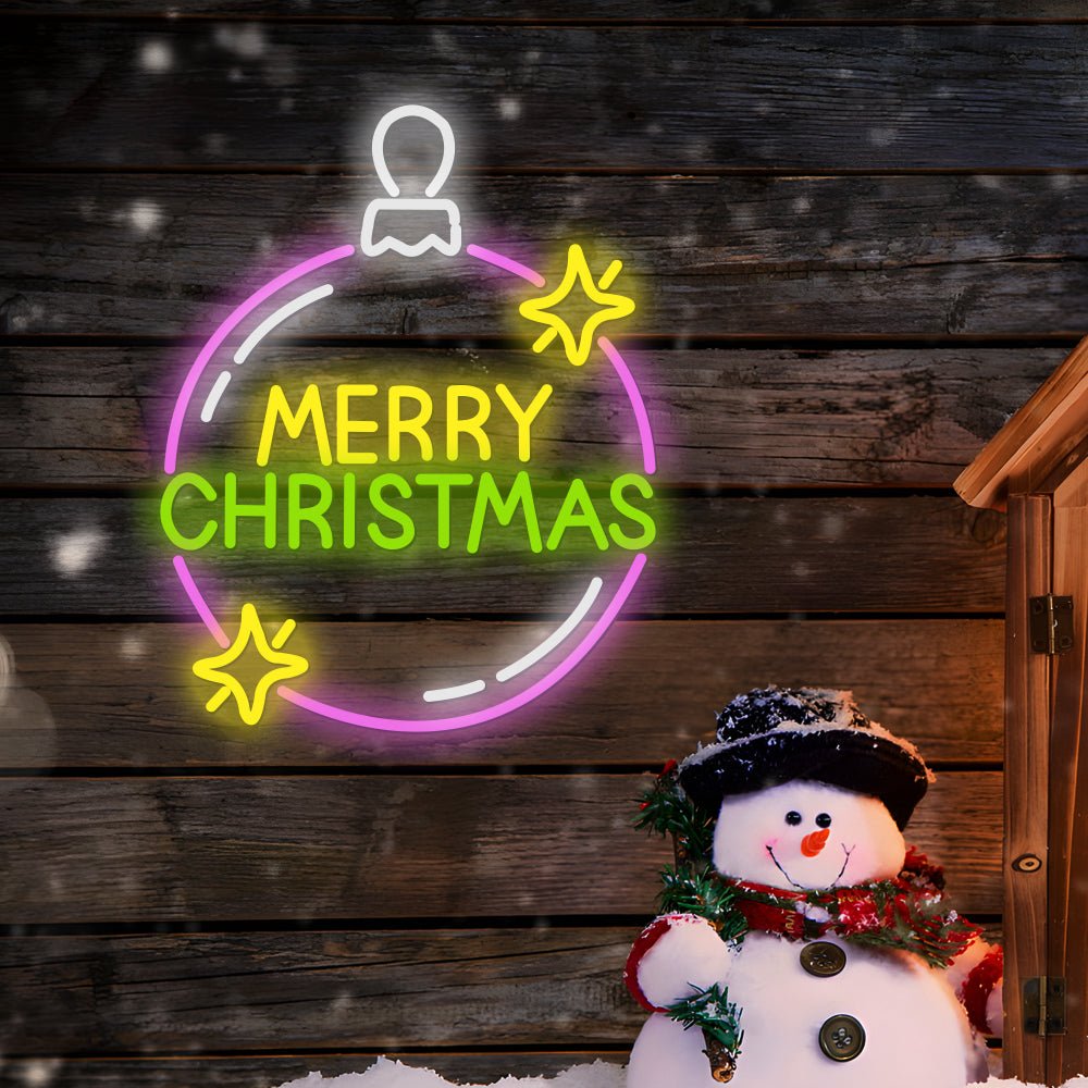 Cute Neon Balloon Luminous Merry Christmas Letter LED Neon Signs Lights