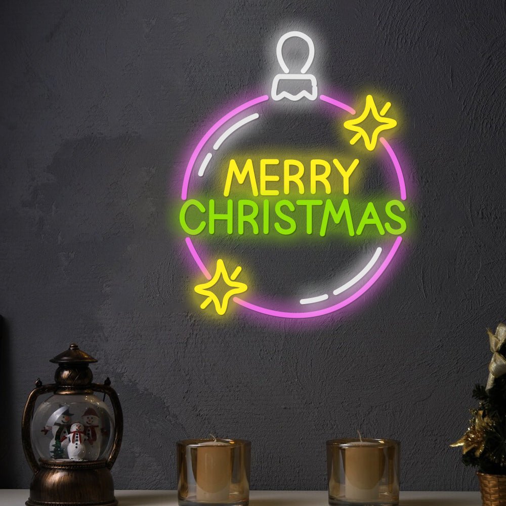 Cute Neon Balloon Luminous Merry Christmas Letter LED Neon Signs Lights