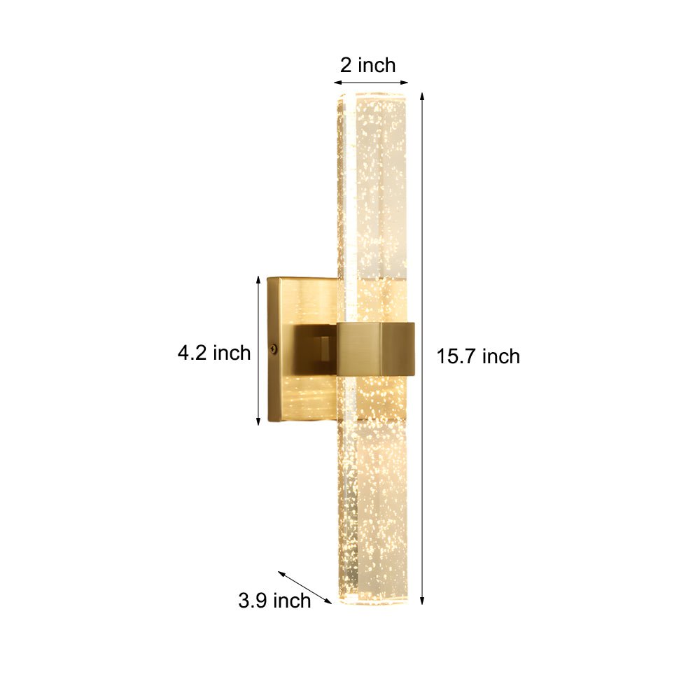 Cylinder Bubbles Crystal Shade LED up down Lighting Modern Wall Lamp