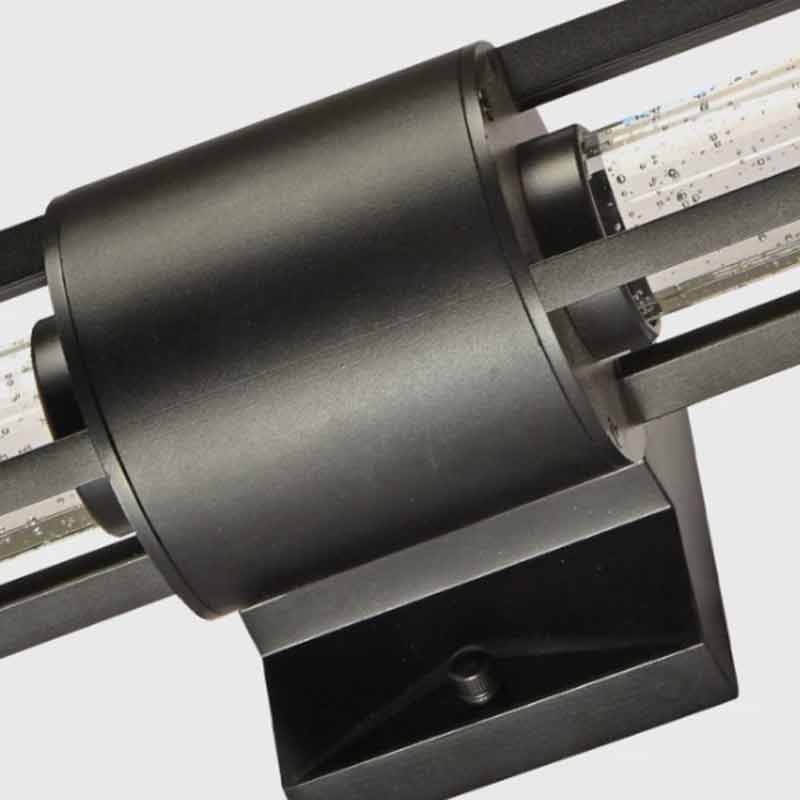 Black cylinder outdoor wall light