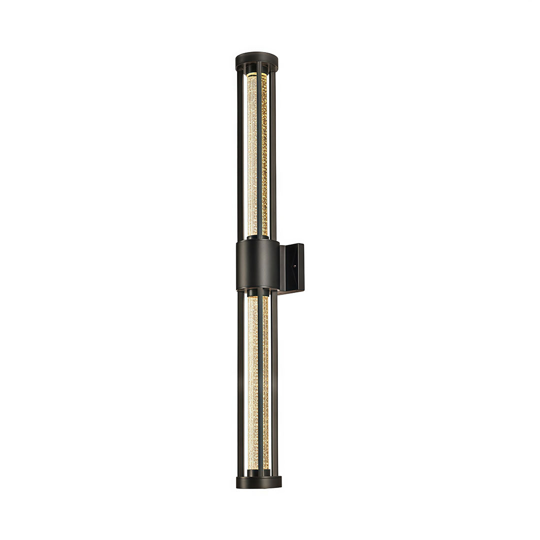 Black cylinder outdoor wall light