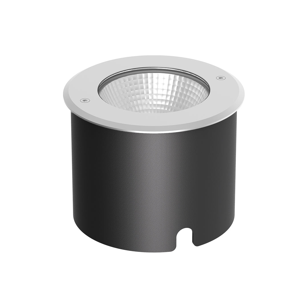 Technical specification drawing showing installation details and beam angle measurements for outdoor spotlights