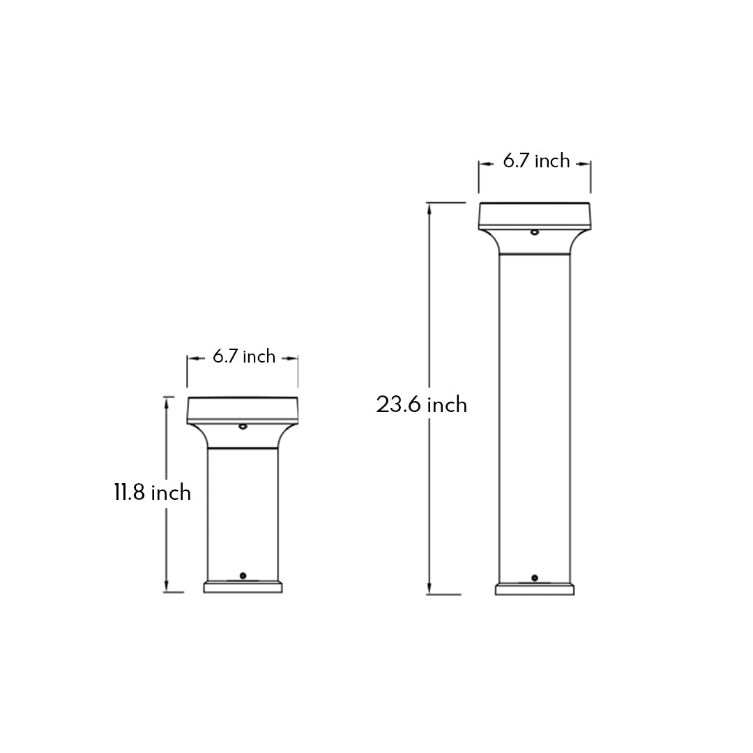 Modern Front Lawn Bollard Light |  Black LED Path Lights