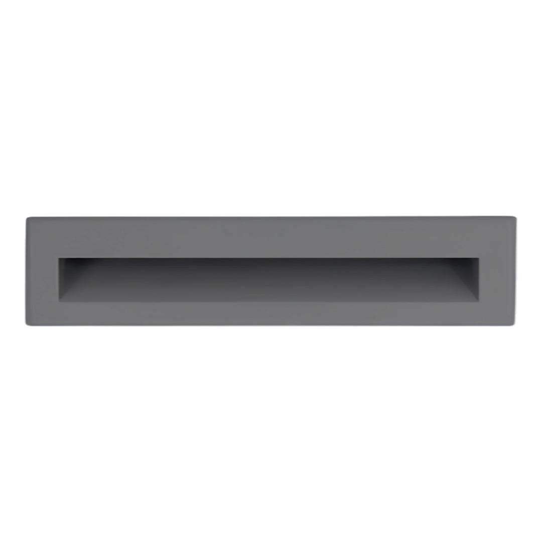 Dark gray deck lights for steps with sophisticated styling and architectural integration