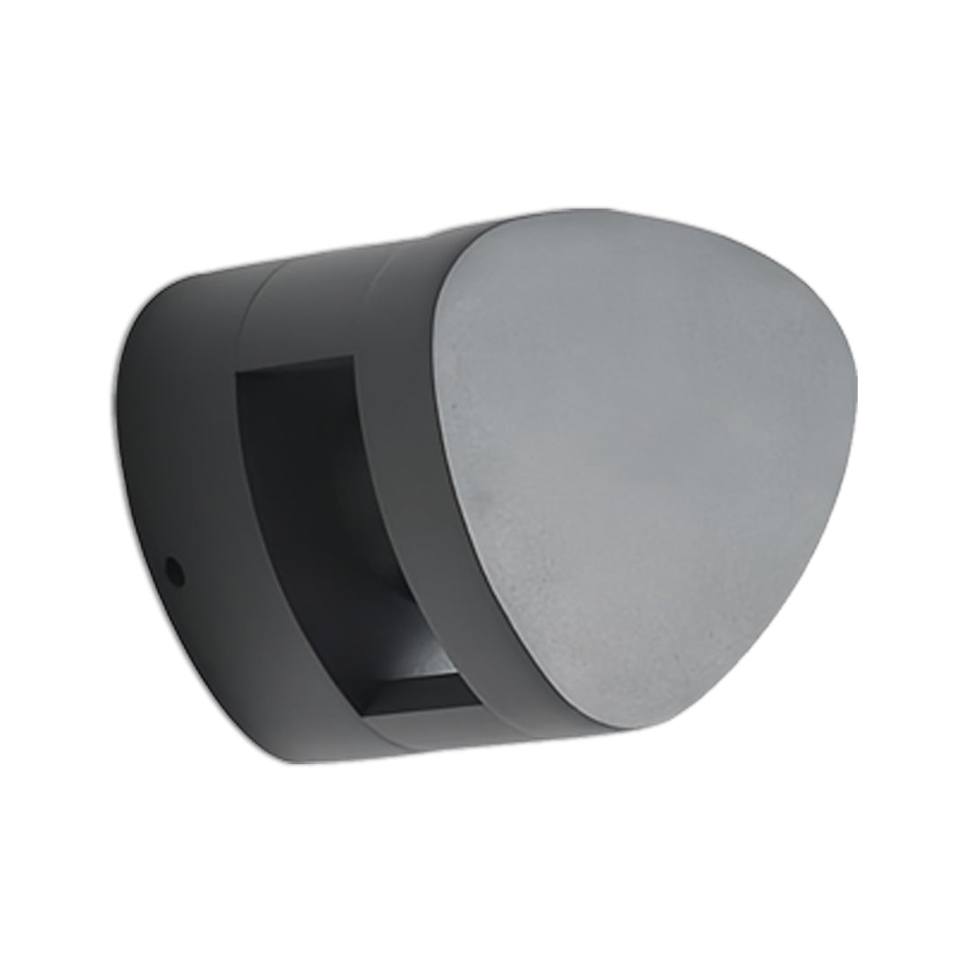 Contemporary dark gray curved wall light outdoor fixture featuring sleek modern styling.