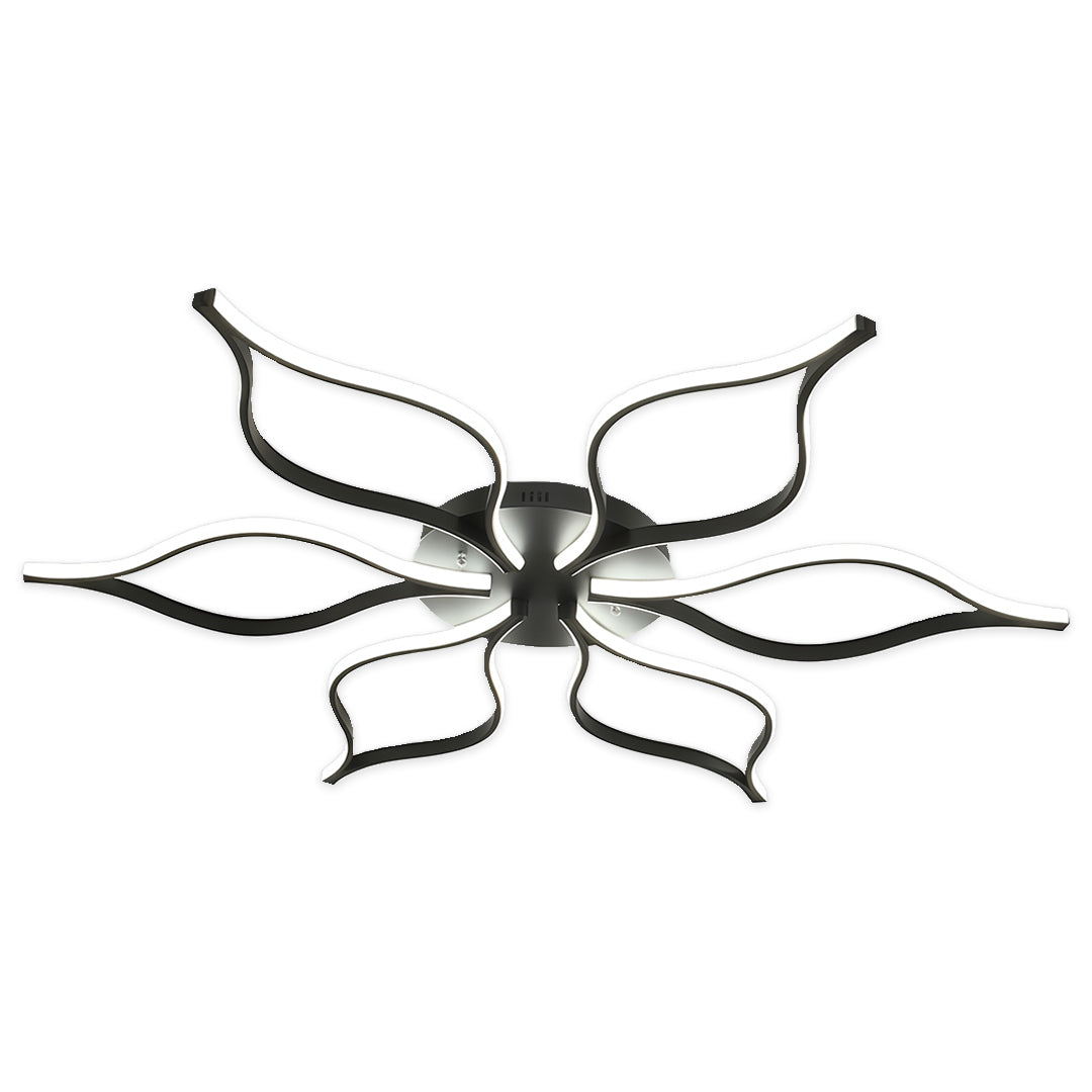 Modern ceiling lights flush mount featuring dark metal with botanical LED configuration