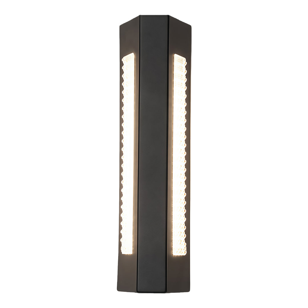 Modern luxury chandeliers inspired outdoor wall mount lights in dark metal with decorative panel