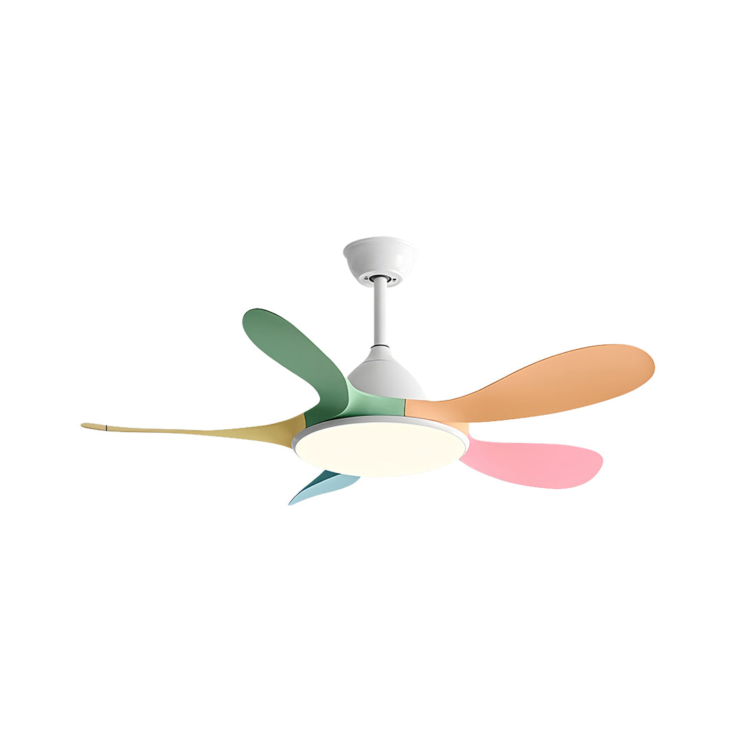 Dark wicker 5 blade ceiling fan with light featuring tropical rattan-style blades and black motor