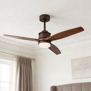 3-Blade Ceiling Fans with Light Remote Control Wood Fandelier