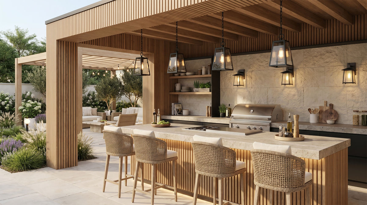 Garden Seating Under the Pergola