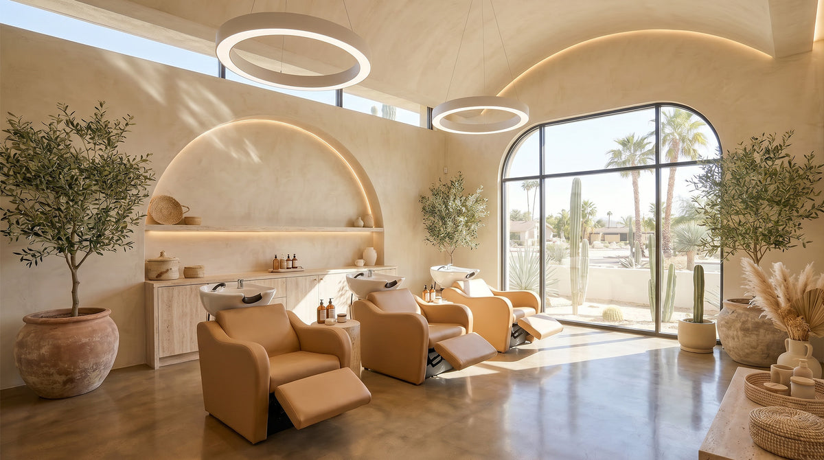 Shampoo Lounge with Ring Pendants